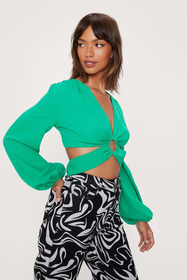 Womens O Ring Detail Crop Top