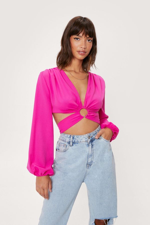 Womens O Ring Detail Crop Top