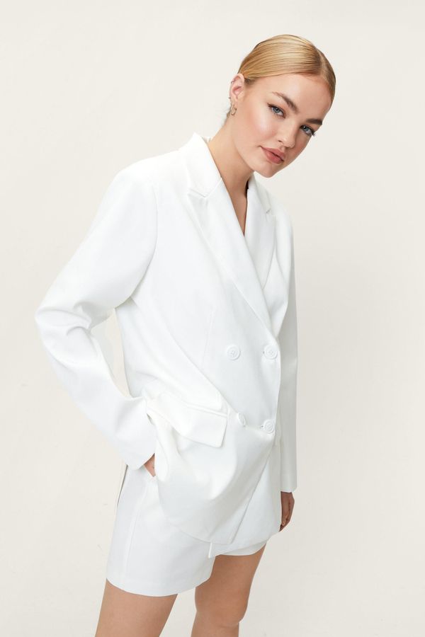 4.2 Womens Double Breasted Oversized Split Hem Blazer