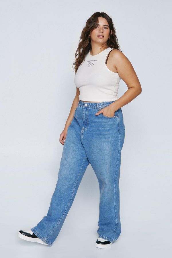 Womens Plus Size Organic Cotton Boyfriend Denim Jeans