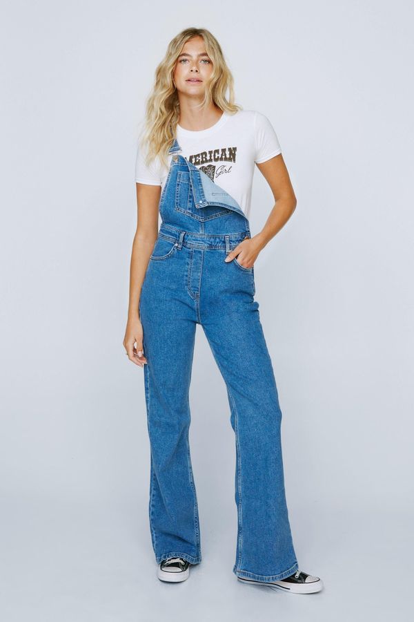 4.2 Womens Denim Flare Leg Overall - Light Wash - 10