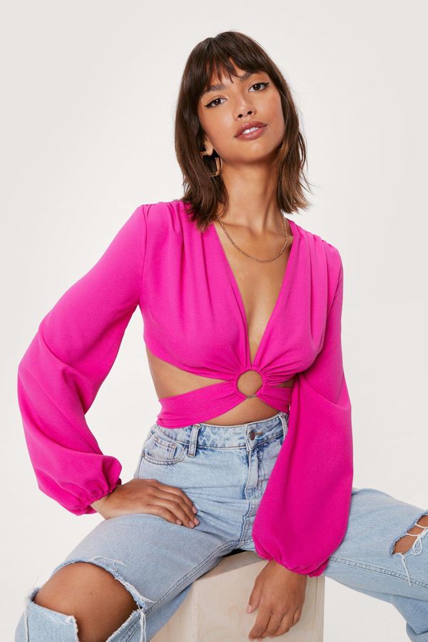 Womens O Ring Detail Crop Top