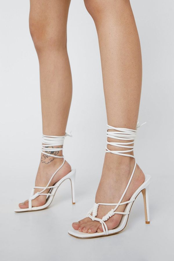 4.2 Womens Detailed Tie Up Heels - White